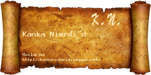 Kanka Nimród névjegykártya